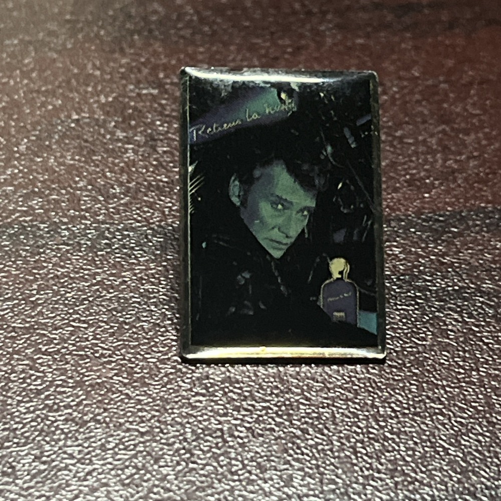 Johnny Hallyday French Rock & Roll Singer Retiens La Nuit Perfume Lapel Hat Pin